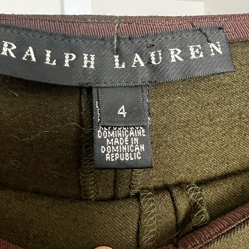 Ralph Lauren Black Label Wool Pants Minimalist Office Casual Classic SZ 4 Green - Picture 7 of 8